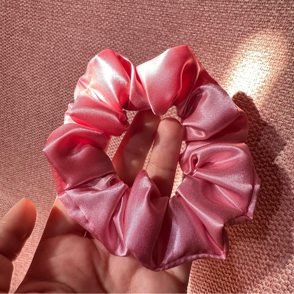 Satin Scrunchie Set - Green, Burgundy, Pink, Blue - Picture 4 of 5